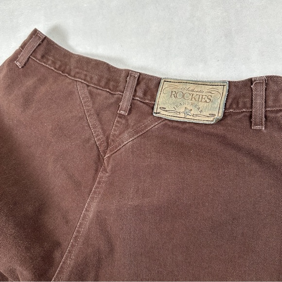 Rocky Mountain 90s western mom jeans high rise cowgirl Brown Denim bareback - Picture 9 of 12